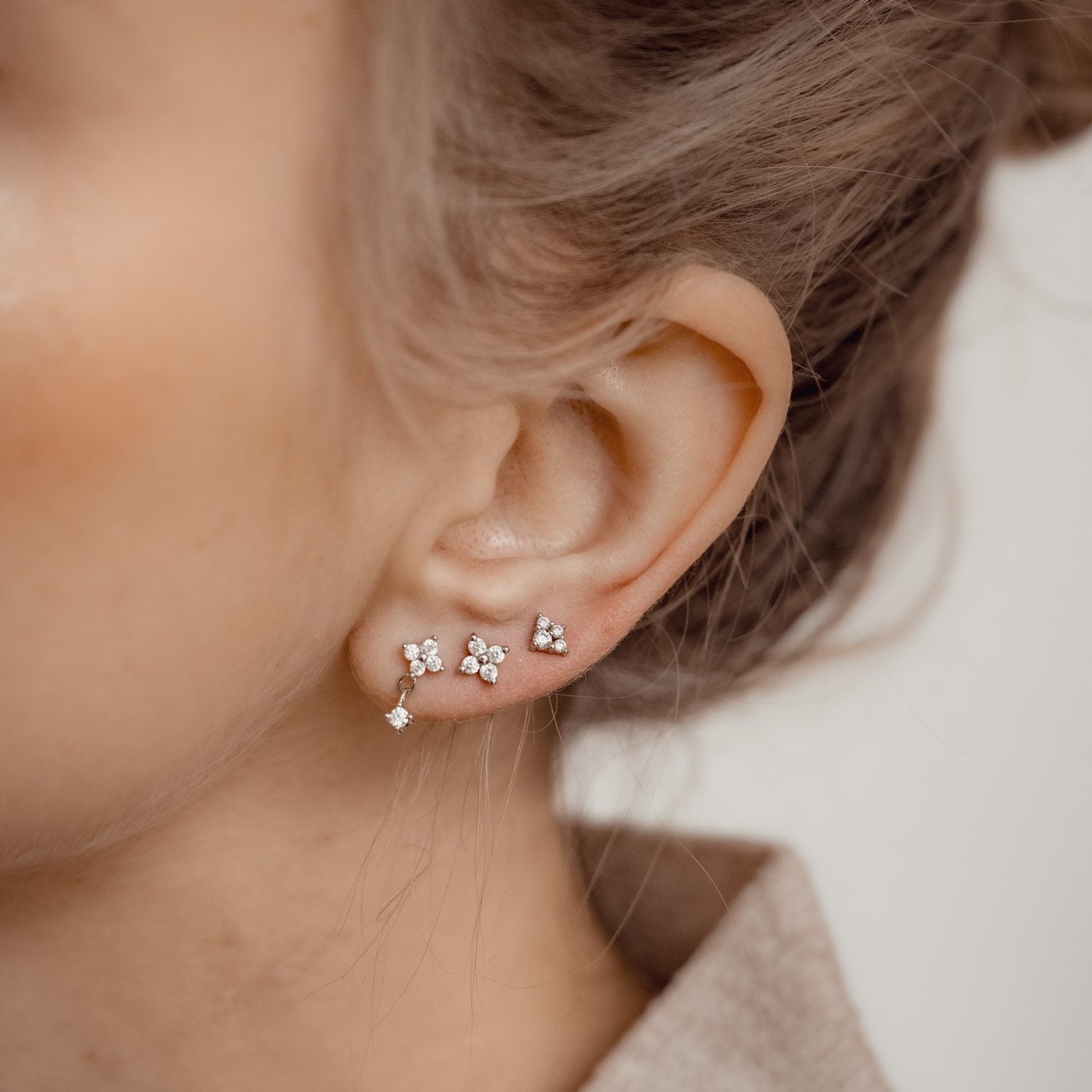 Gänseblümchen Ohrringe Set Sterlingsilber